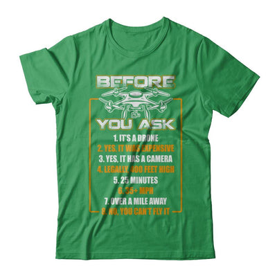 Before You Ask Drone Funny-T-Shirt & Hoodie-Premium T-Shirt-Kelly Green