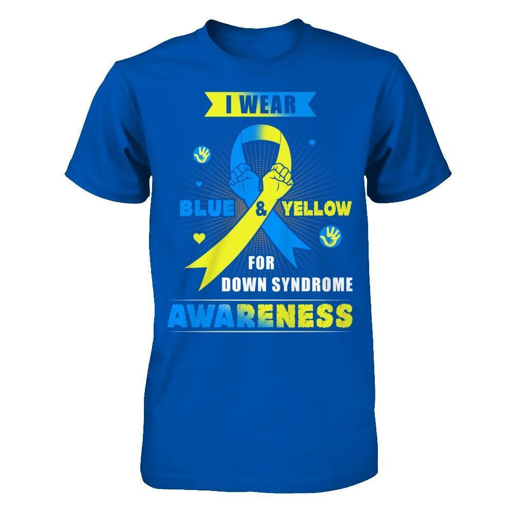 I Wear Blue And Yellow For Down Syndrome Awareness-T-Shirt & Hoodie-Premium T-Shirt-Royal