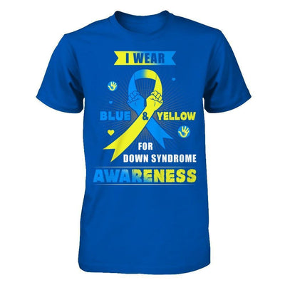 I Wear Blue And Yellow For Down Syndrome Awareness-T-Shirt & Hoodie-Premium T-Shirt-Royal