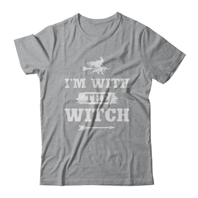 Halloween Couples Costume I'm With The Witch-T-Shirt & Hoodie-Classic T-Shirt-Sport Grey
