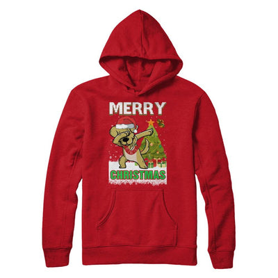 Cute Golden Retriever Claus Merry Christmas Ugly Sweater-T-Shirt & Sweatshirt-Pullover Hoodie-Red