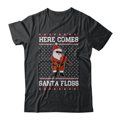 Here Comes Santa Floss Flossing Ugly Christmas Sweater-T-Shirt & Sweatshirt-Classic T-Shirt-Black