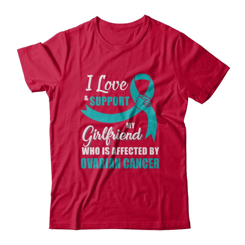 Ovarian Cancer Awareness Support Teal Girlfriend Boyfriend-T-Shirt & Hoodie-Classic T-Shirt-Red