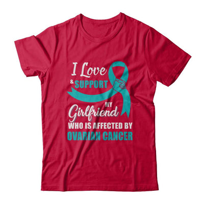 Ovarian Cancer Awareness Support Teal Girlfriend Boyfriend-T-Shirt & Hoodie-Classic T-Shirt-Red