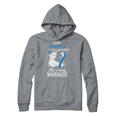 Sorry Diabetes You Picked The Wrong Warrior Diabetes-T-Shirt & Hoodie-Pullover Hoodie-Light Steel