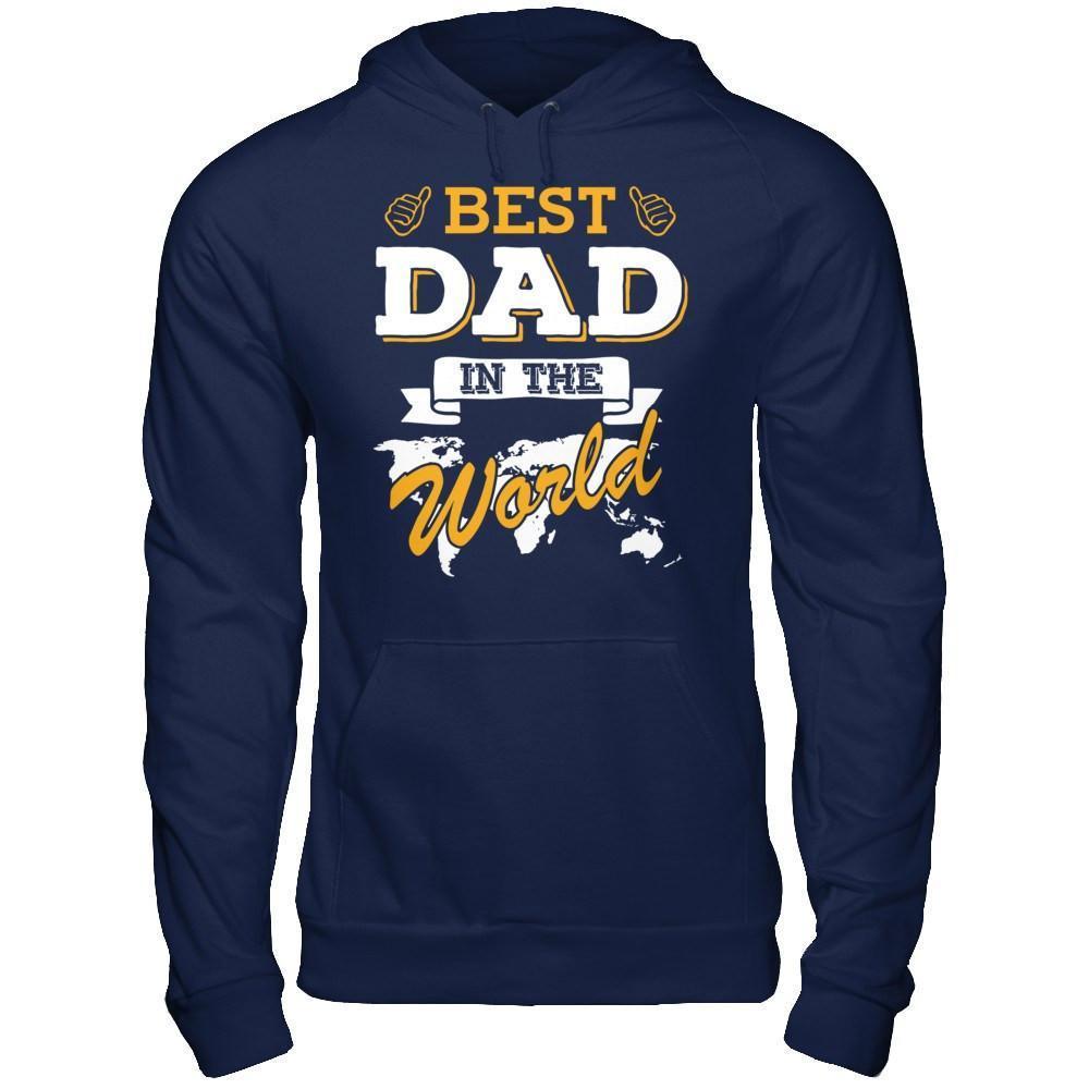 Best Dad In The World-T-Shirt & Hoodie-Pullover Hoodie-Navy