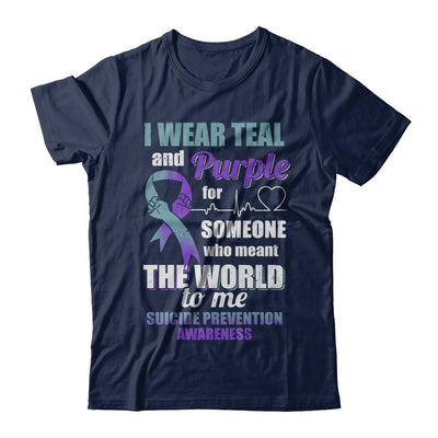 I Wear Teal And Purple For Someone Suicide Prevention Awareness-T-Shirt & Hoodie-Classic T-Shirt-Navy