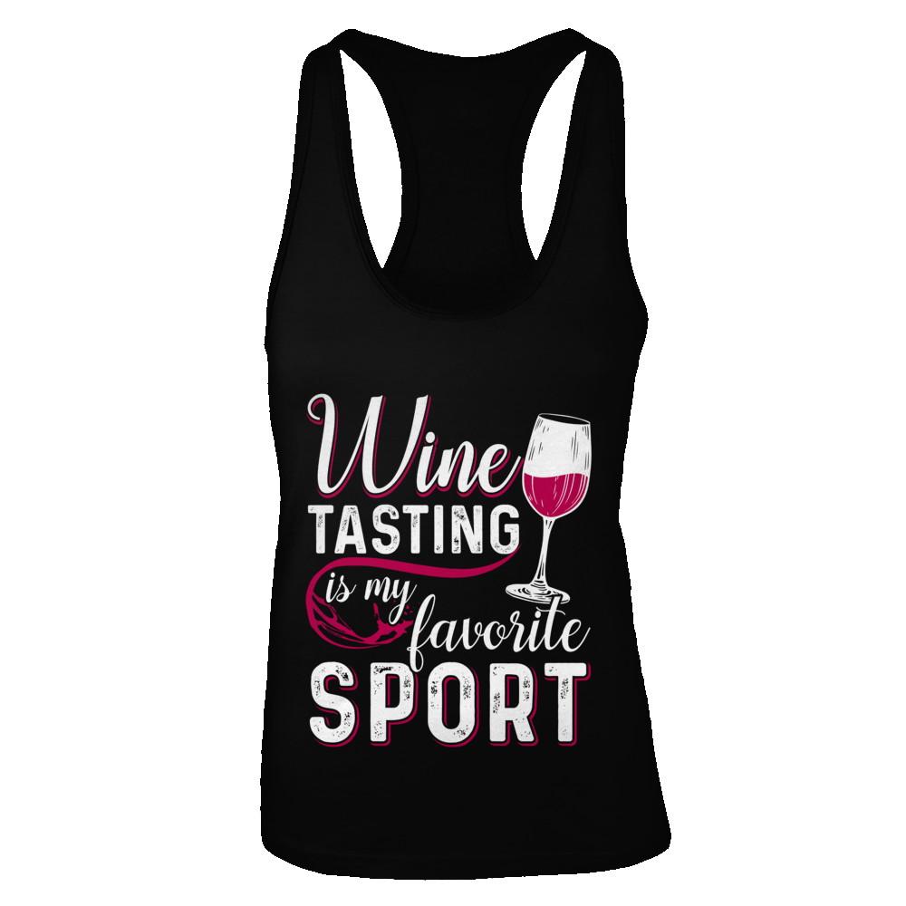 Wine Tasting Is My Favorite Sport-T-Shirt & Tank Top-Women's Ideal Racerback Tank-Black