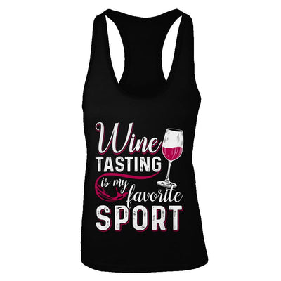 Wine Tasting Is My Favorite Sport-T-Shirt & Tank Top-Women's Ideal Racerback Tank-Black