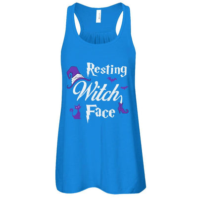 Halloween Resting Witch Face Witches-T-Shirt & Tank Top-Women's Flowy Racerback Tank-True Royal