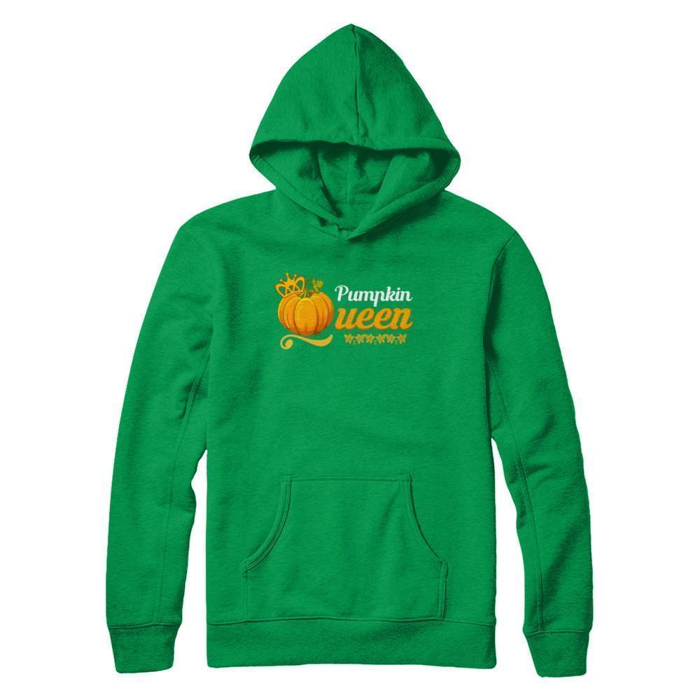 Pumpkin Queen Cute Pumpkin Spice Funny Halloween-T-Shirt & Sweatshirt-Pullover Hoodie-Irish Green