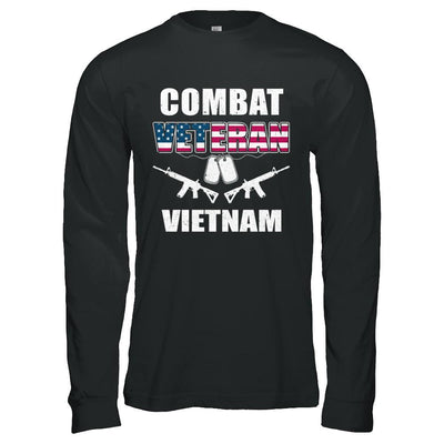 Combat Veteran Vietnam-T-Shirt & Hoodie-Long Sleeve T-Shirt-Black