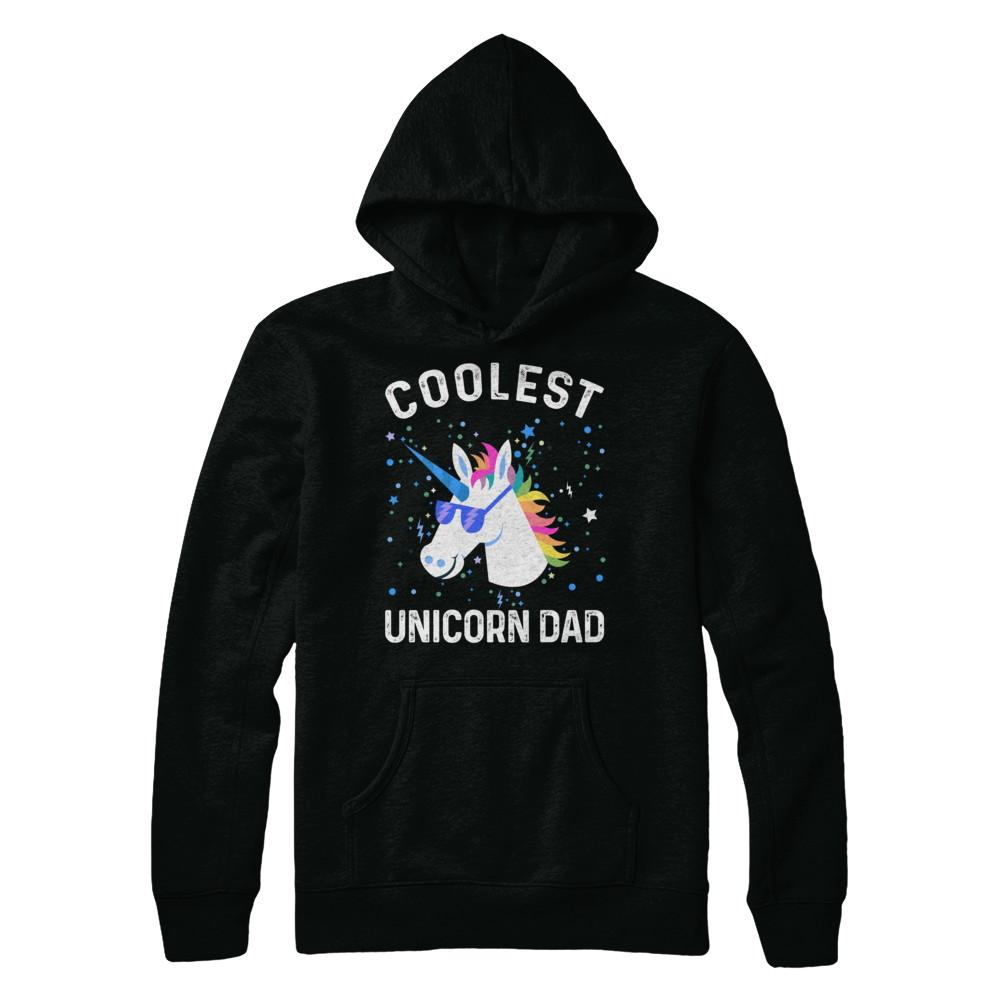 Coolest Unicorn Dad Cute Funny Unicorn Fathers Day-T-Shirt & Hoodie-Hanes - Heavyweight Pullover Hoodie-Black