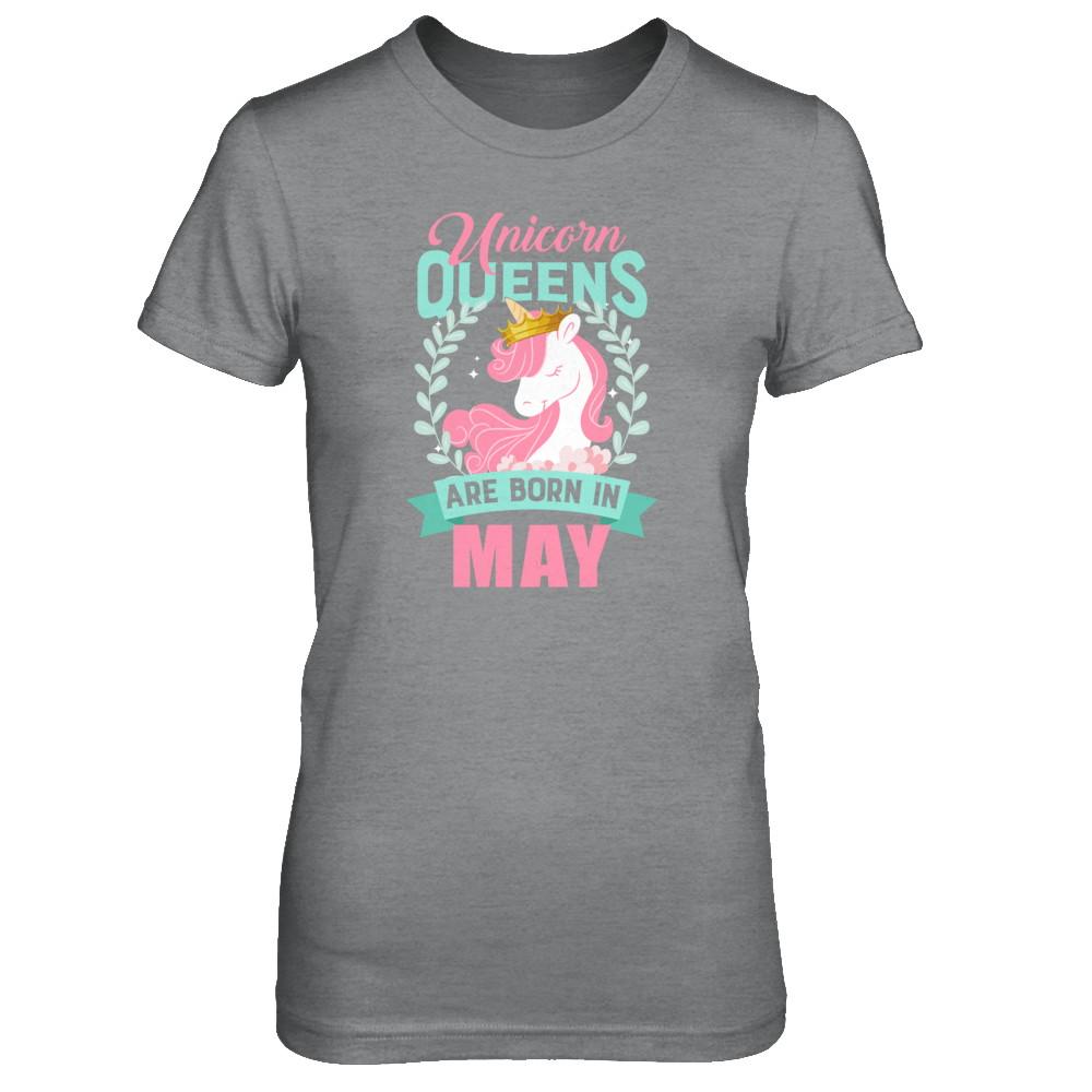 Unicorn Queens Are Born In May Birthday Gift-T-Shirt & Tank Top-Women's T-Shirt-Sport Grey
