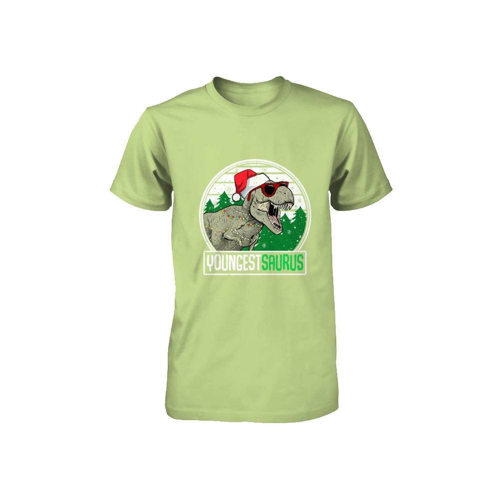 Youngestsaurus Youngest Dinosaur T-Rex Family Christmas Youth-Youth Shirt-Toddler T-Shirt-Key Lime