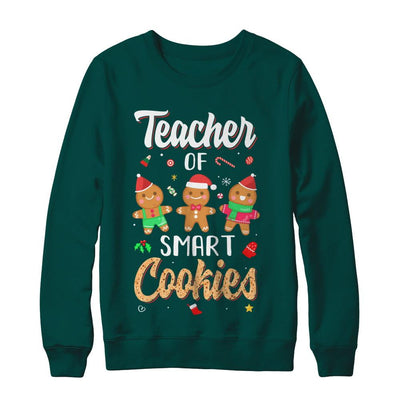 Cute Teacher Of Smart Cookies Merry Xmas Christmas-T-Shirt & Sweatshirt-Crewneck Sweatshirt-Deep Forest