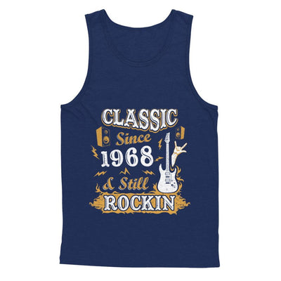 Vintage Classic Since 1968 With Rockin 53th Birthday-T-Shirt & Hoodie-Unisex Tank-Navy
