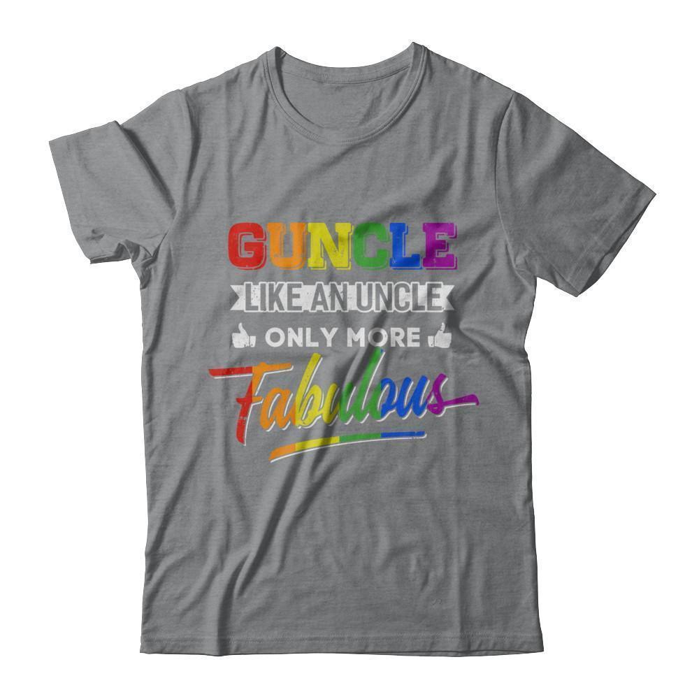 Guncle Gay Uncle More Fabulous Lgbt Rainbow-T-Shirt & Hoodie-Classic T-Shirt-Sport Grey
