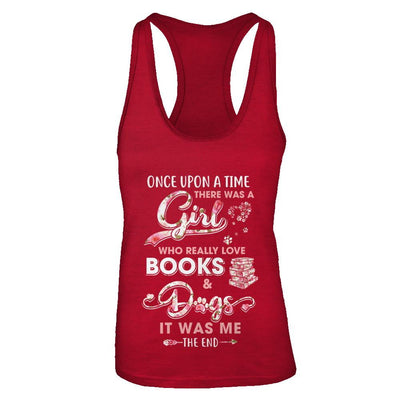 There Was A Girl Who Really Loved Books And Dogs-T-Shirt & Tank Top-Women's Ideal Racerback Tank-Red