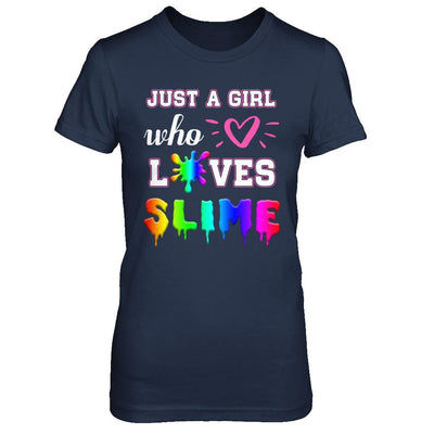 Just A Girl Who Loves Slime-T-Shirt & Hoodie-Women's T-Shirt-Navy