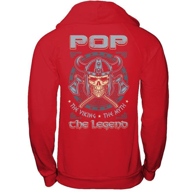 Pop The Viking The Myth The Legend-T-Shirt & Hoodie-Pullover Hoodie-Red