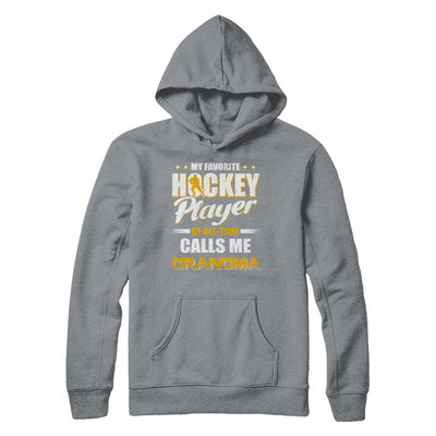 My Favorite Hockey Player Calls Me Grandma Hockey-T-Shirt & Hoodie-Pullover Hoodie-Light Steel