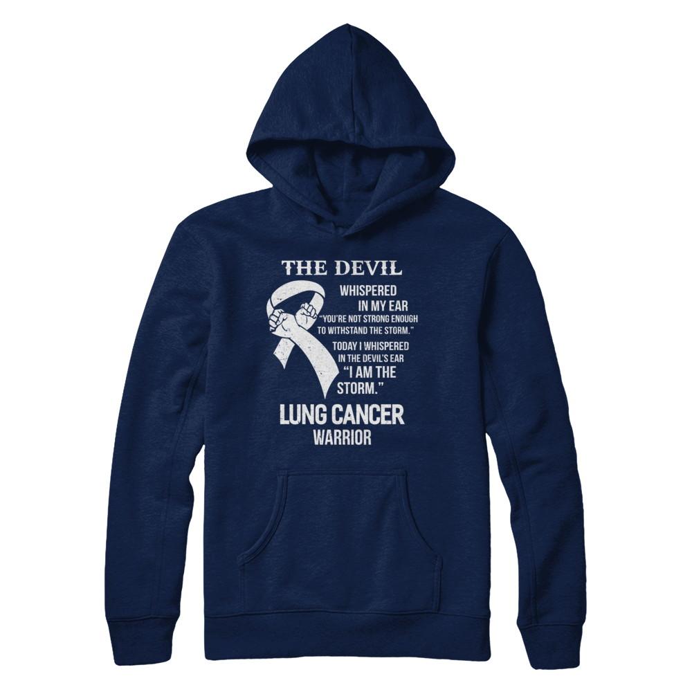 I Am The Storm Support Lung Cancer Warrior Gift-T-Shirt & Hoodie-Pullover Hoodie-Navy