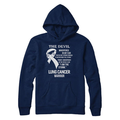 I Am The Storm Support Lung Cancer Warrior Gift-T-Shirt & Hoodie-Pullover Hoodie-Navy