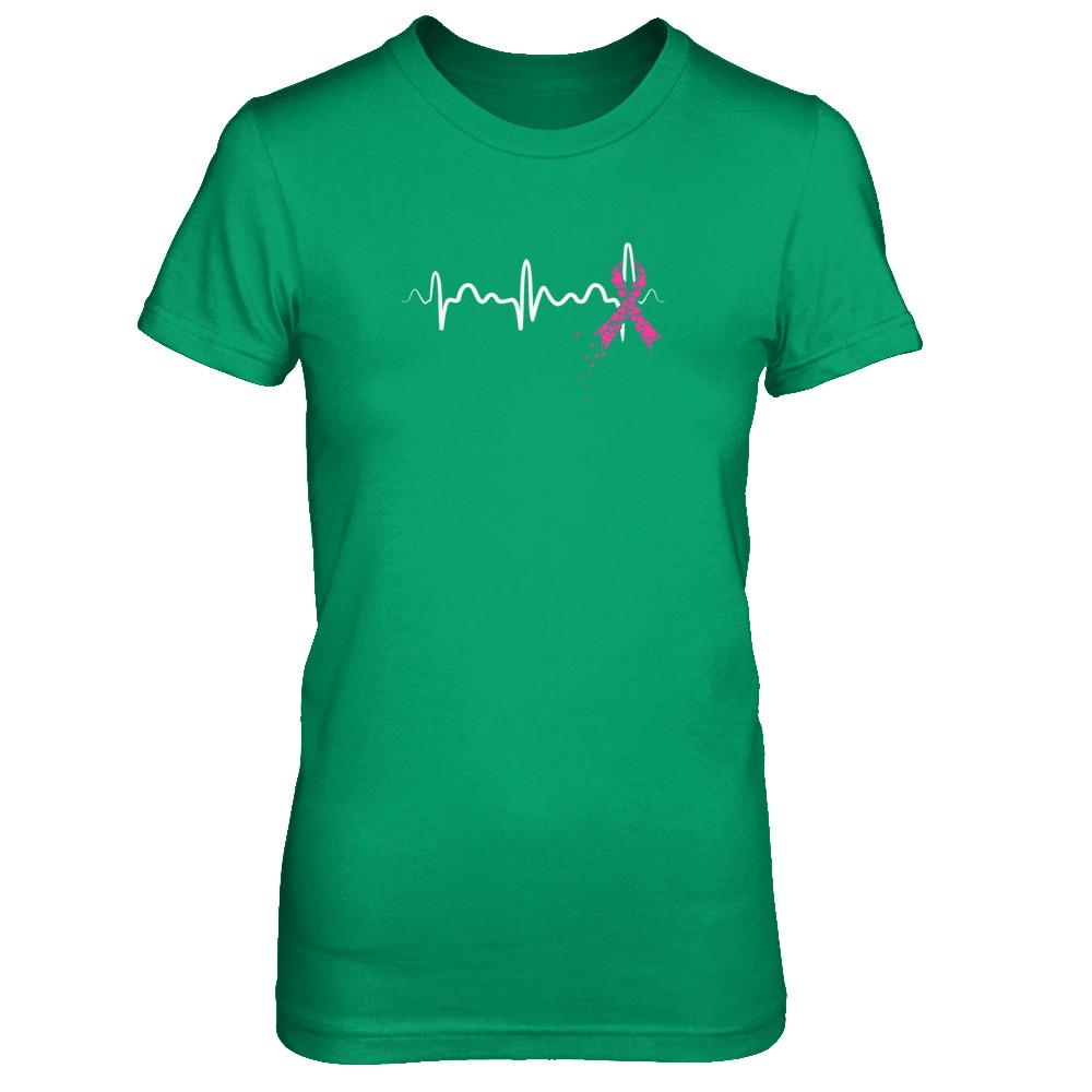 Breast Cancer Heartbeat Awareness-T-Shirt & Tank Top-Women's T-Shirt-Irish Green