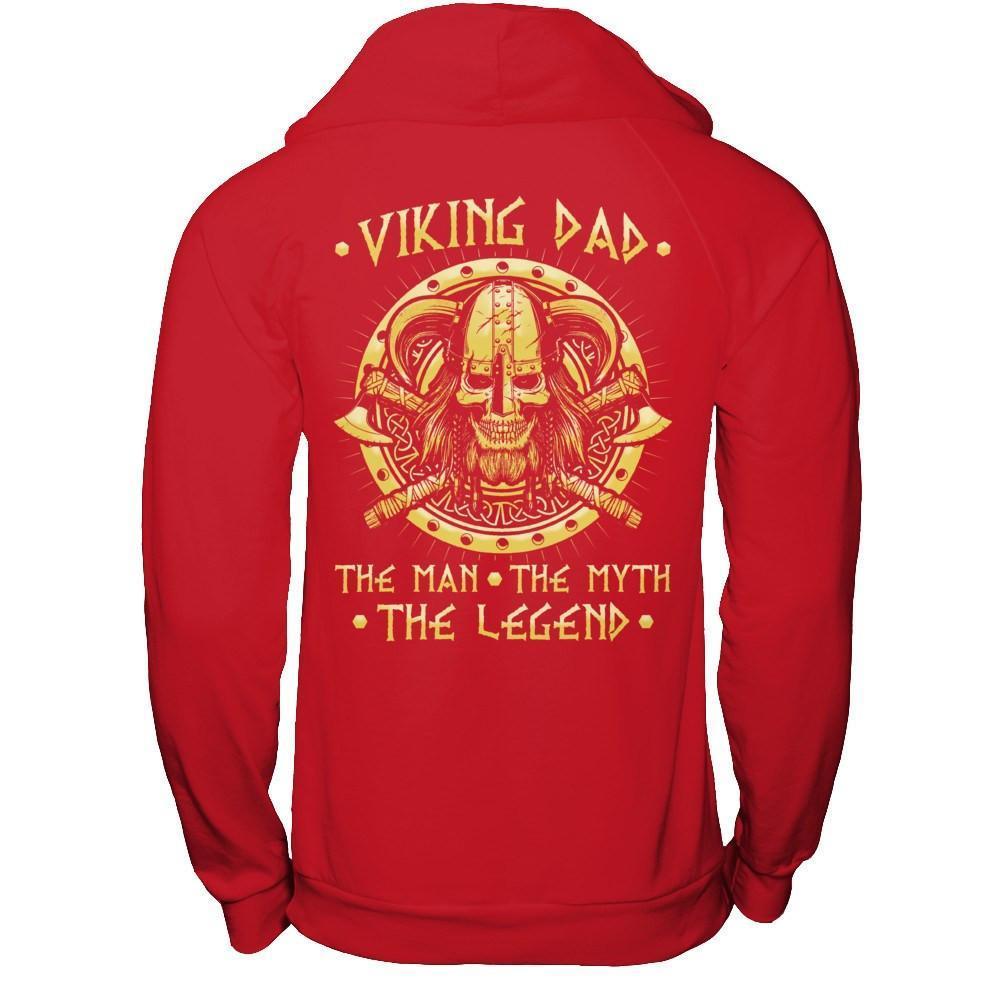 Viking Dad The Man The Myth The Legend-T-Shirt & Hoodie-Pullover Hoodie-Red