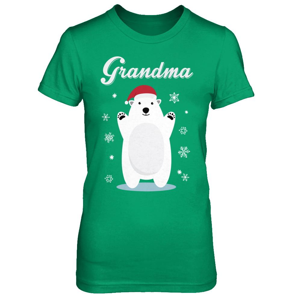 Grandma Bear Christmas Santa Pajamas-T-Shirt & Sweatshirt-Women's T-Shirt-Irish Green
