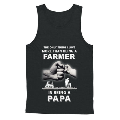 Love More Than Farmer Being A Papa Fathers Day-T-Shirt & Hoodie-Unisex Tank-Black