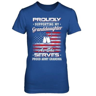 Supporting My Granddaughter As She Serves Proud Army Grandma-T-Shirt & Hoodie-Women's T-Shirt-Royal