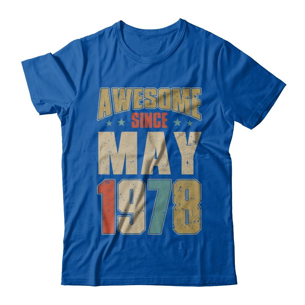 Vintage Retro Awesome Since May 1978 43th Birthday-T-Shirt & Hoodie-Premium T-Shirt-Royal