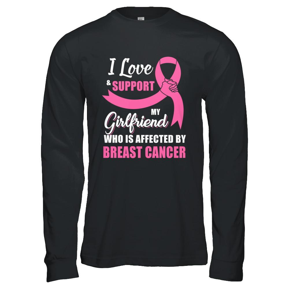 Breast Cancer Awareness Support Pink Girlfriend Boyfriend-T-Shirt & Hoodie-Long Sleeve T-Shirt-Black