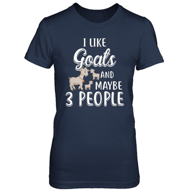 I Like Goats And Maybe 3 People-T-Shirt & Hoodie-Women's T-Shirt-Navy
