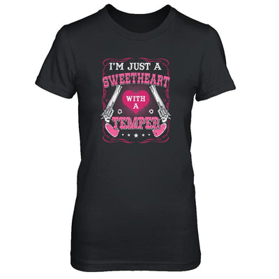 I'm Just A Sweetheart With A Temper-T-Shirt & Tank Top-Women's T-Shirt-Black