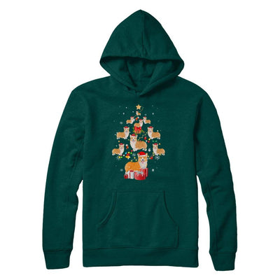 Cute Corgi Christmas Tree Dogs Lover-T-Shirt & Sweatshirt-Pullover Hoodie-Deep Forest