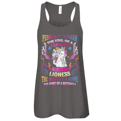 February Woman The Soul Of A Mermaid Birthday-T-Shirt & Tank Top-