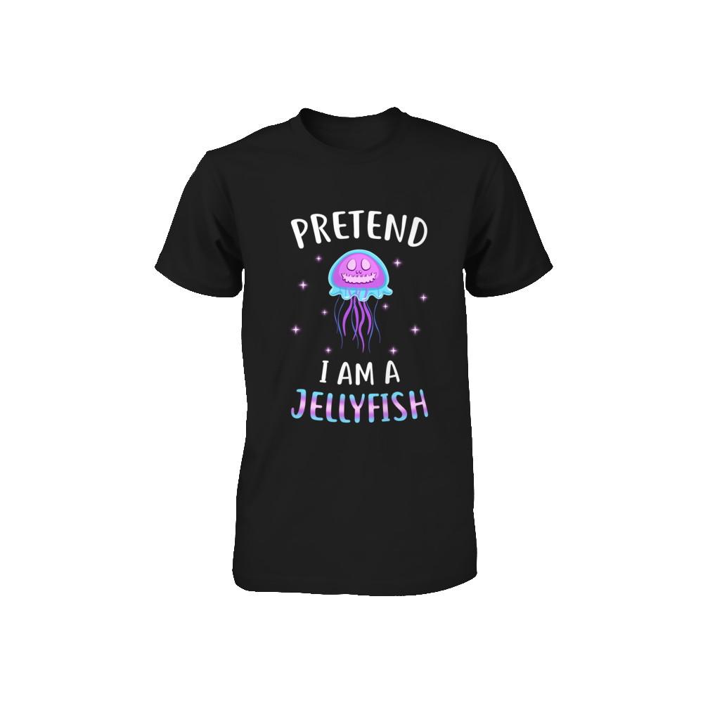 Pretend I'm A Jellyfish Costume Happy Halloween Party Youth-Youth Shirt-Toddler T-Shirt-Black