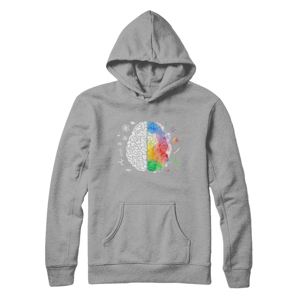 Colorful Brain Chemistry Science And Art-T-Shirt & Hoodie-Pullover Hoodie-Light Steel