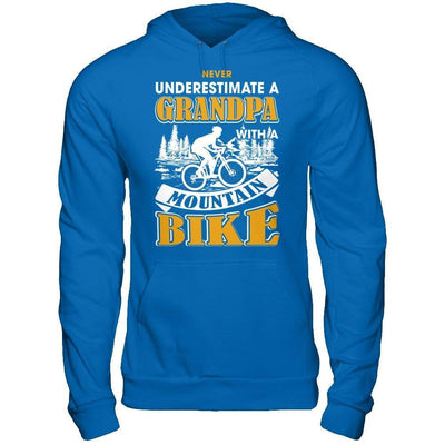 Never Underestimate A Grandpa With A Mountain Bike-T-Shirt & Hoodie-Pullover Hoodie-Royal