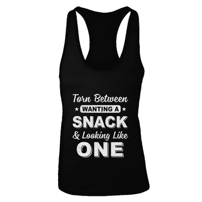 Torn Between Wanting A Snack And Looking Like One-T-Shirt & Tank Top-Women's Ideal Racerback Tank-Black
