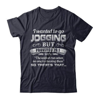 I Wanted to Go Jogging but Proverbs 28:1 Says-T-Shirt & Hoodie-Premium T-Shirt-Midnight Navy