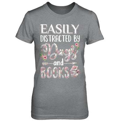 Easily Distracted By Dogs And Books-T-Shirt & Hoodie-Women's T-Shirt-Sport Grey