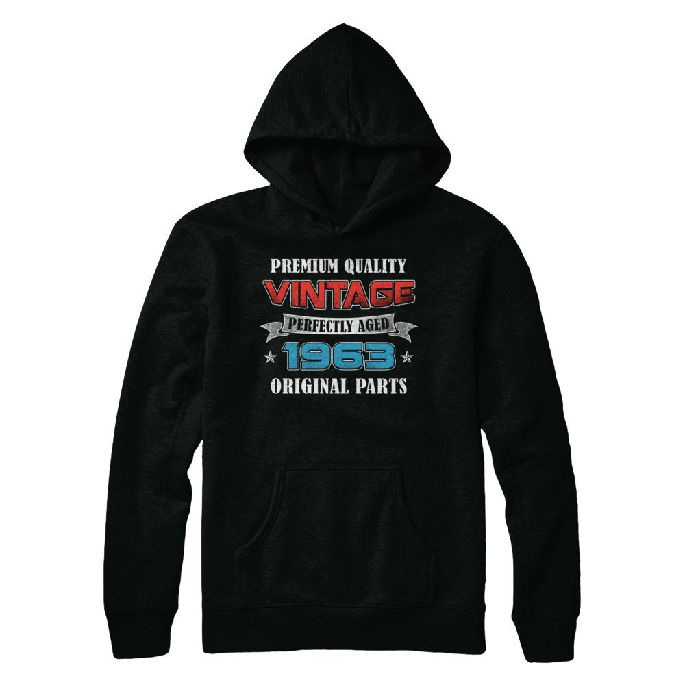 Vintage Premium Prefectly Aged 1963 58th Birthday Gift-T-Shirt & Hoodie-Pullover Hoodie-Black