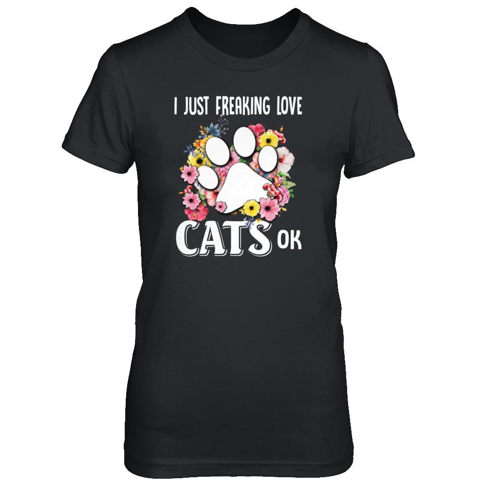 I Just Freaking Love Cats-T-Shirt & Tank Top-Women's T-Shirt-Black