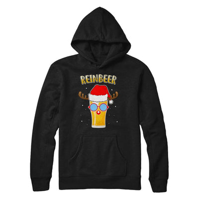 Funny Christmas Gift Beer Reindeer Lovers Reinbeer-T-Shirt & Sweatshirt-Pullover Hoodie-Black