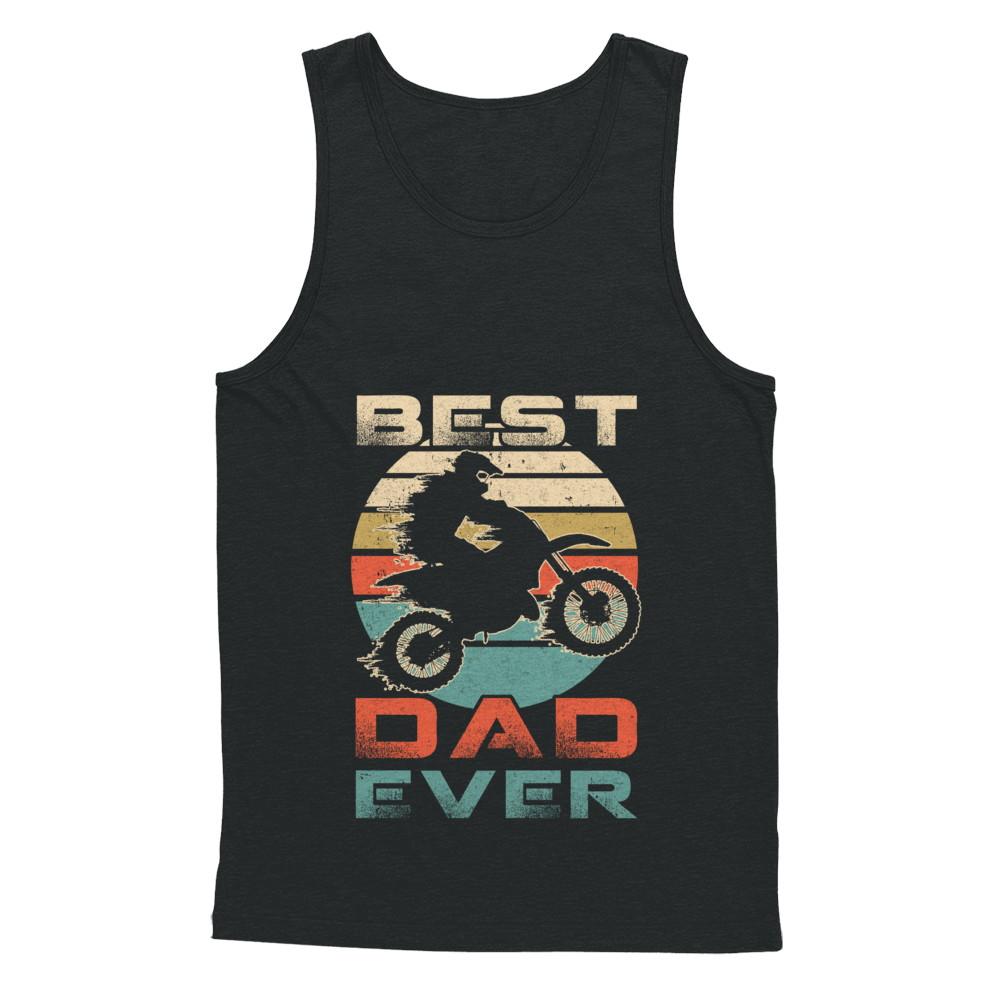 Vintage Best Motocross Dad Ever Gift Father's Day-T-Shirt & Hoodie-Unisex Tank-Black