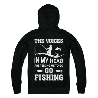 The Voices In My Head Are Telling Me To Go Fishing-T-Shirt & Hoodie-Pullover Hoodie-Black